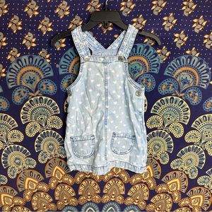 ⭐️5/15$⭐️ polka dot denim overall dress